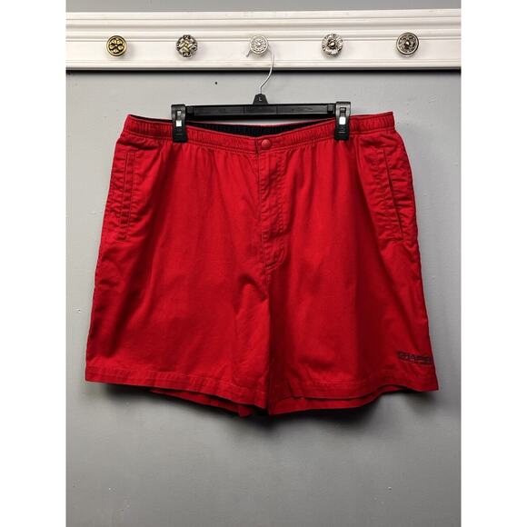 Chaps Ralph Lauren Shorts Mens XL red Blue Athletic Elastic Waist Pockets Preppy - Picture 1 of 8